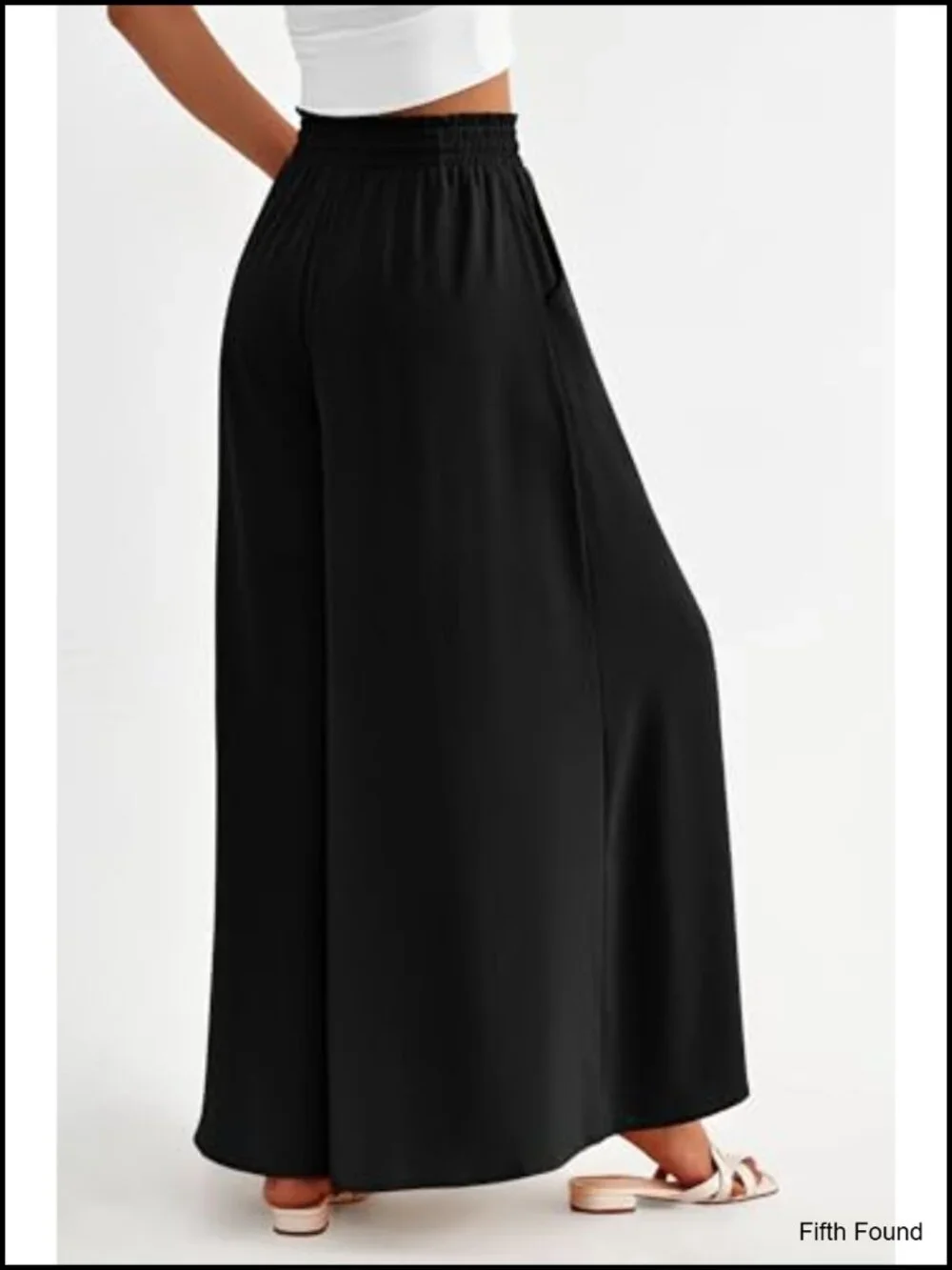 Wide Leg Palazzo Pants High Waisted Flowy Pockets Casual Boho Trousers